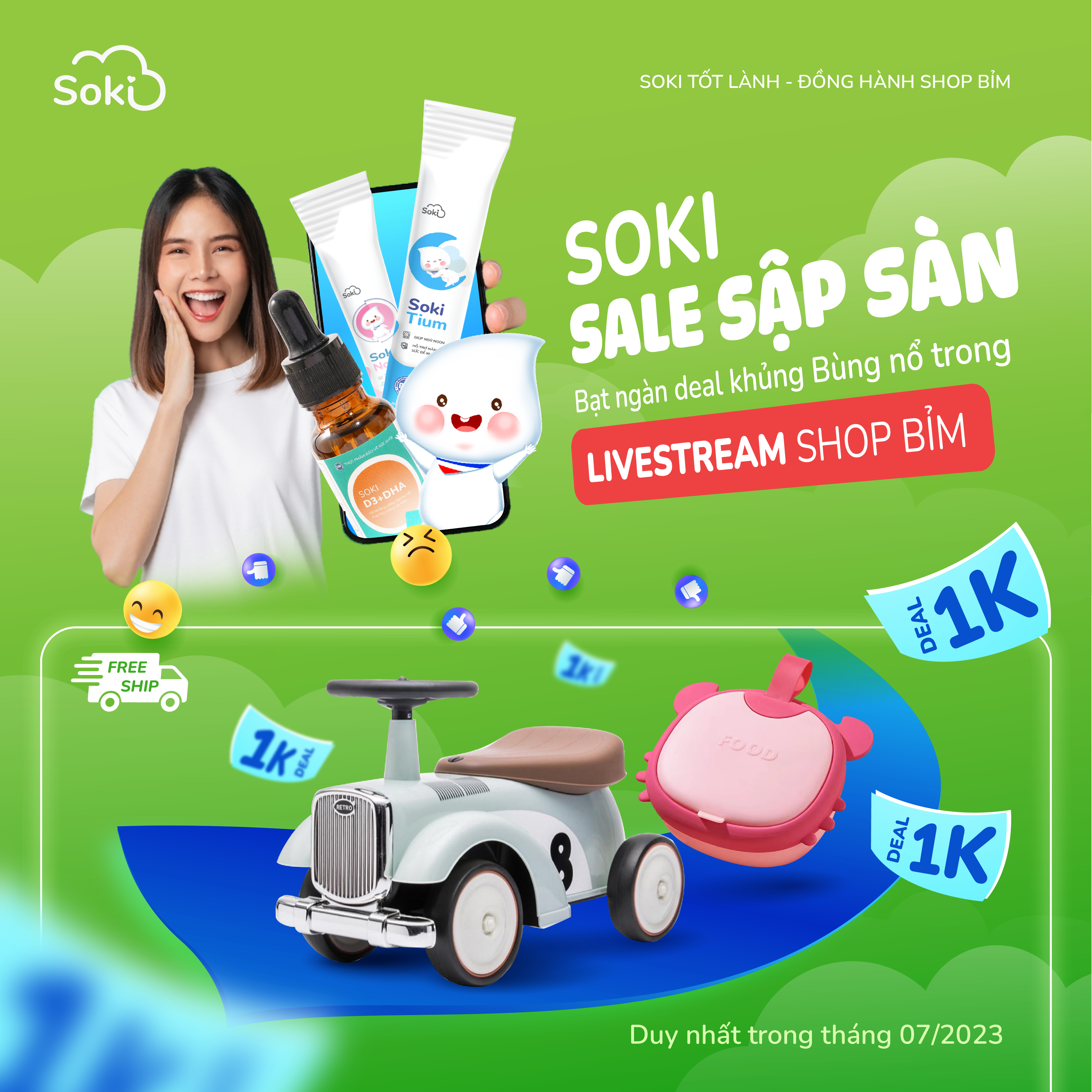 Soki hỗ trợ livestream cùng shop bỉm trên toàn quốc